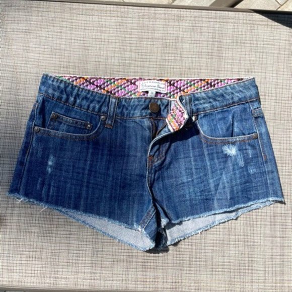 I LOVE H.EIGHTY ONE BOHO CUT-OFF JEAN SHORTS 24 - Picture 4 of 8